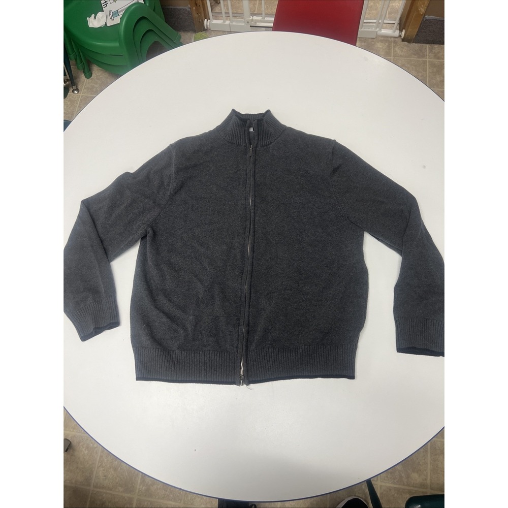 APT.9 Men's Size XL Gray Full Zip Knit Sweater‎ Jacket Cotton Blend
